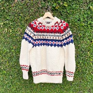 Chamula Fair Isle Pullover sweater in Ivory